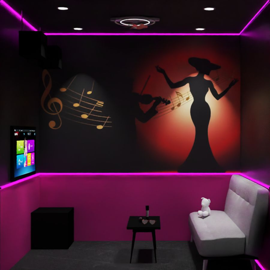 Mẫu thiết kế phòng Music Box phong cách tối, ít ánh sáng