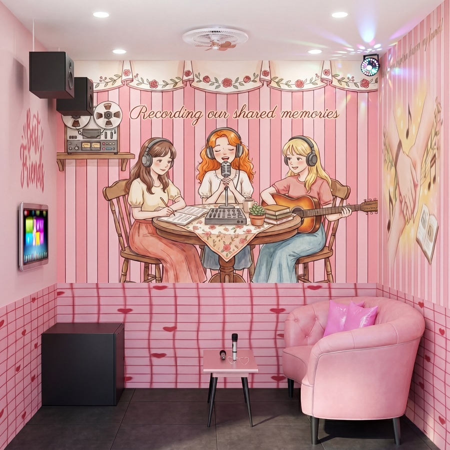 Mẫu thiết kế phòng Music box hướng đến đối tượng nữ giới, bánh bèo